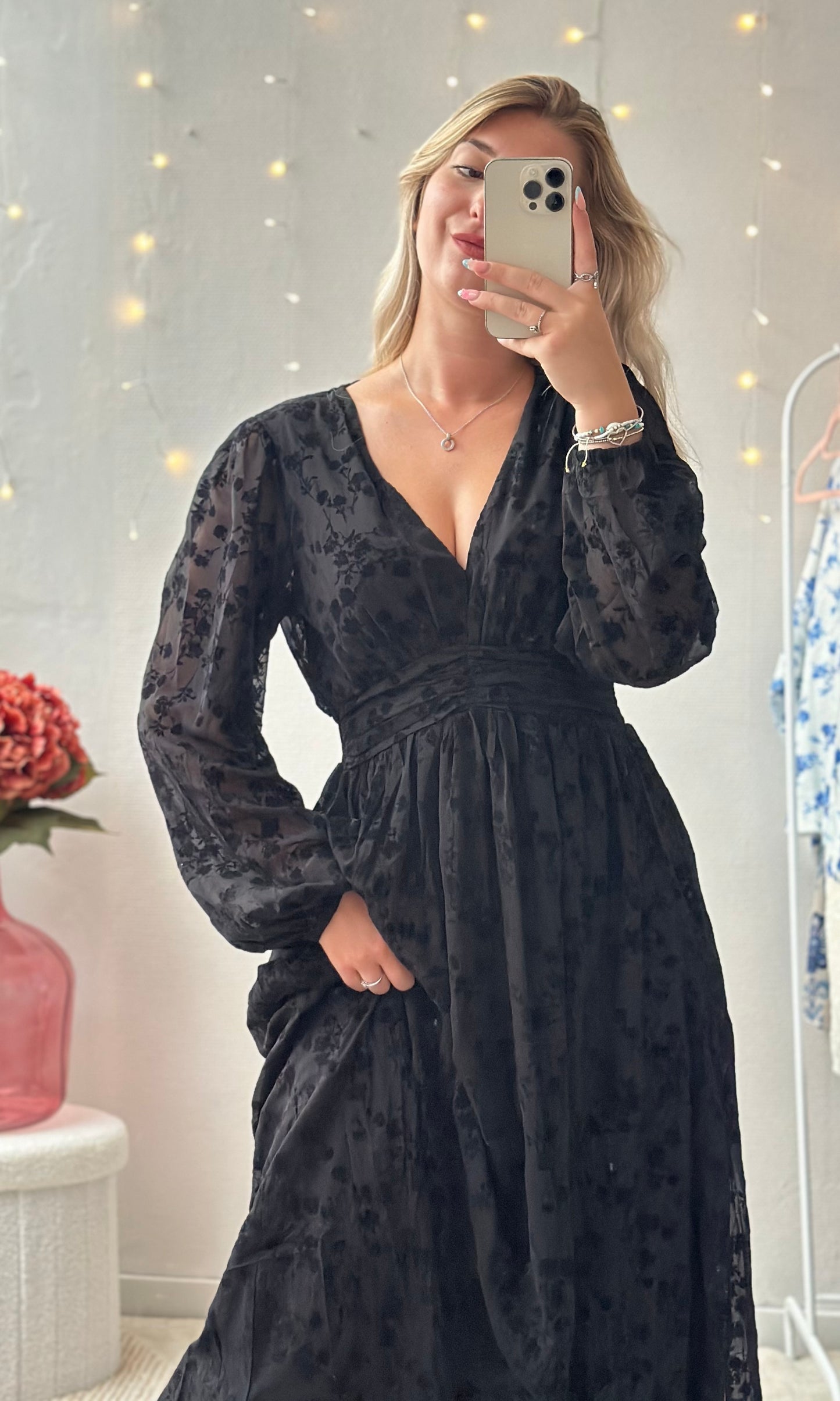 Robe longue noire MERCREDI