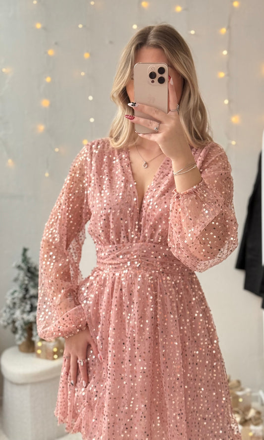 Robe rose sequins CANDY