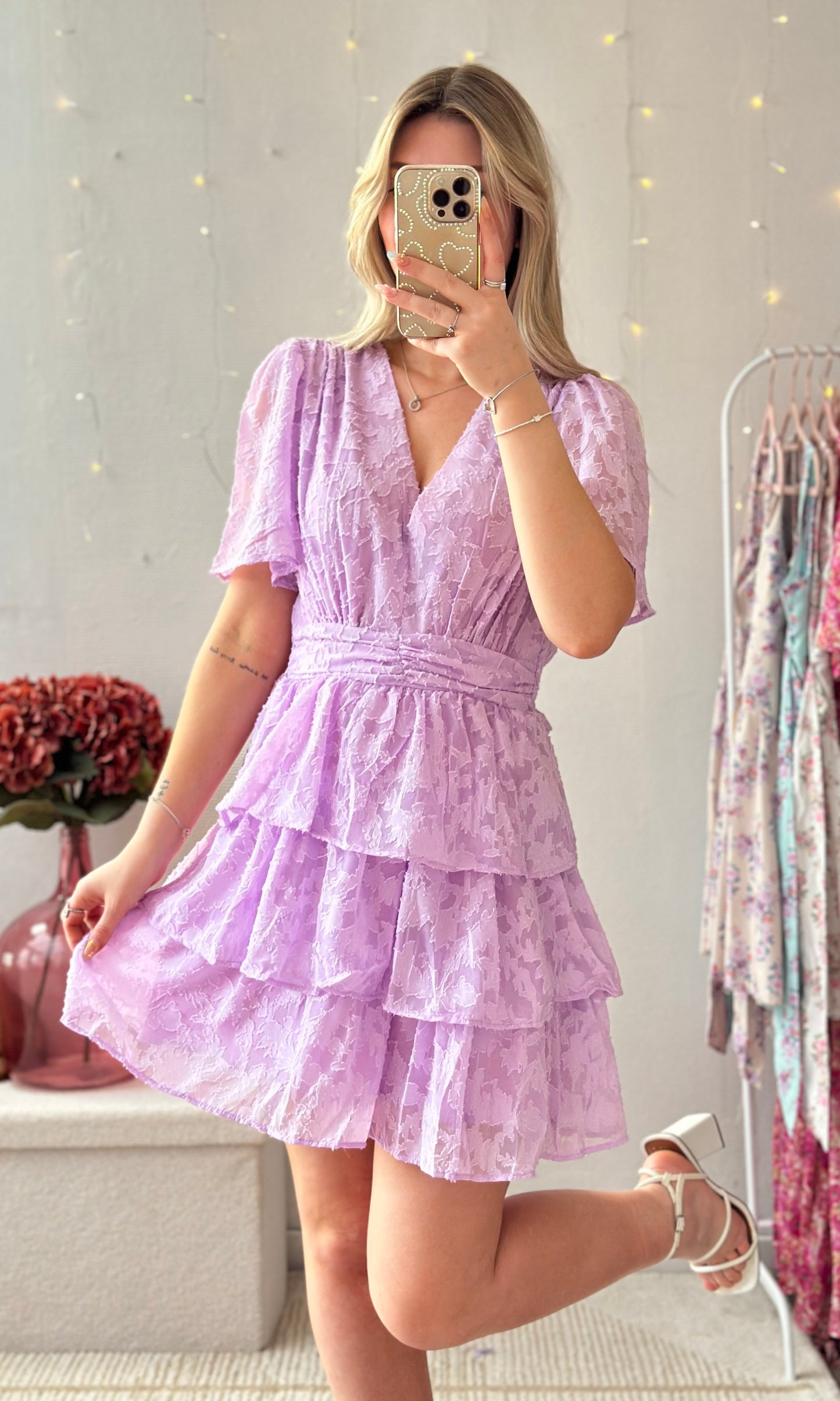 Robe en dentelle lilas LYNN