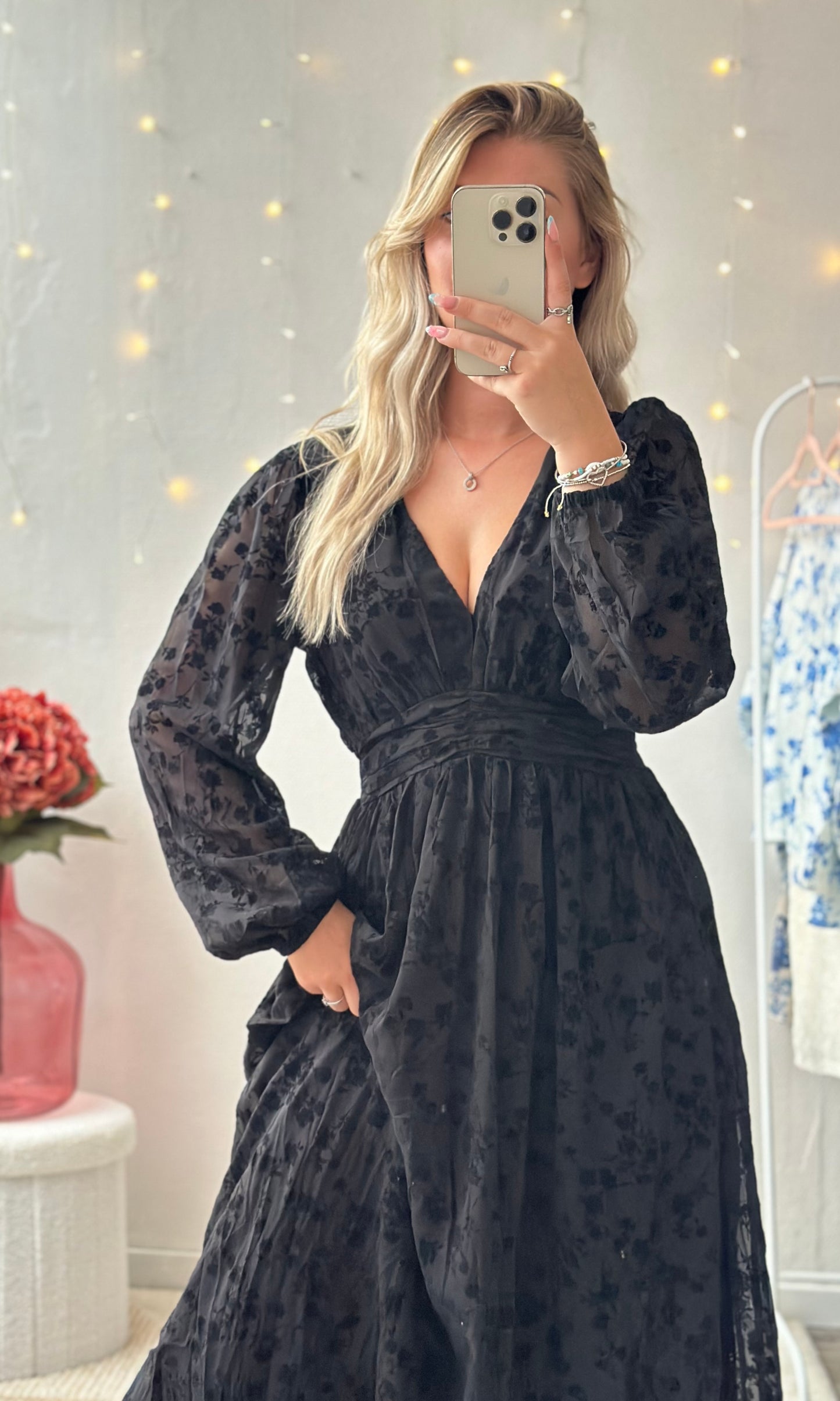 Robe longue noire MERCREDI