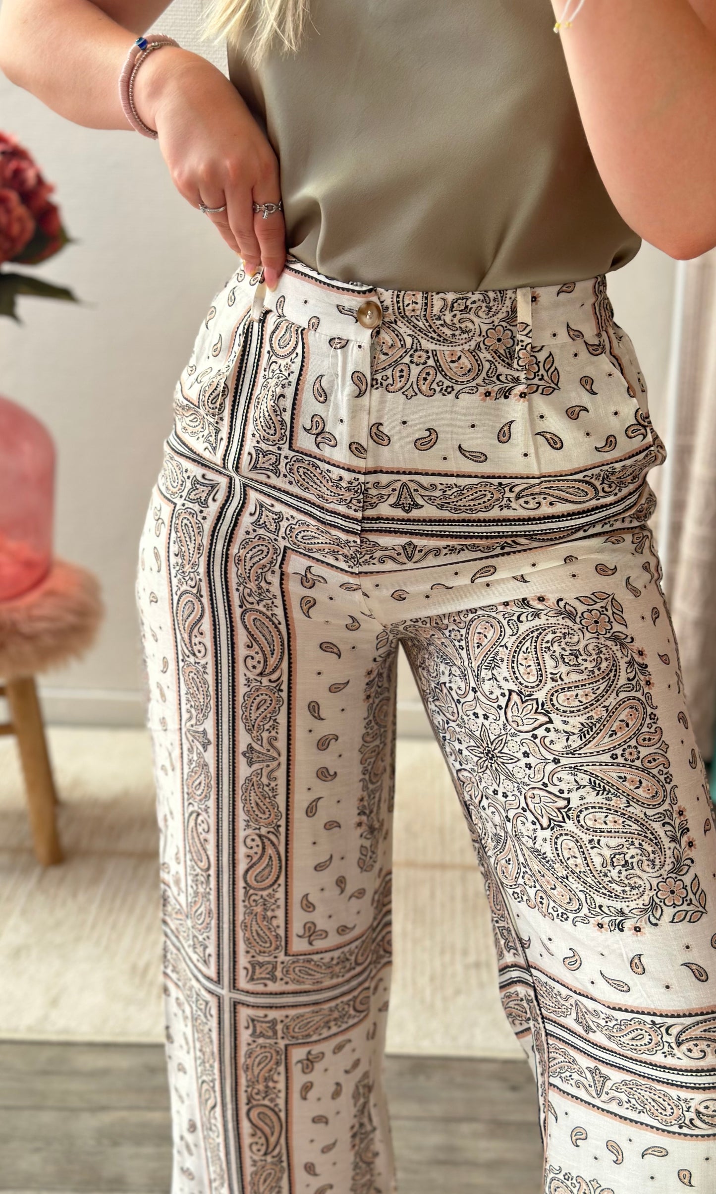 Pantalon style lin SPLIT