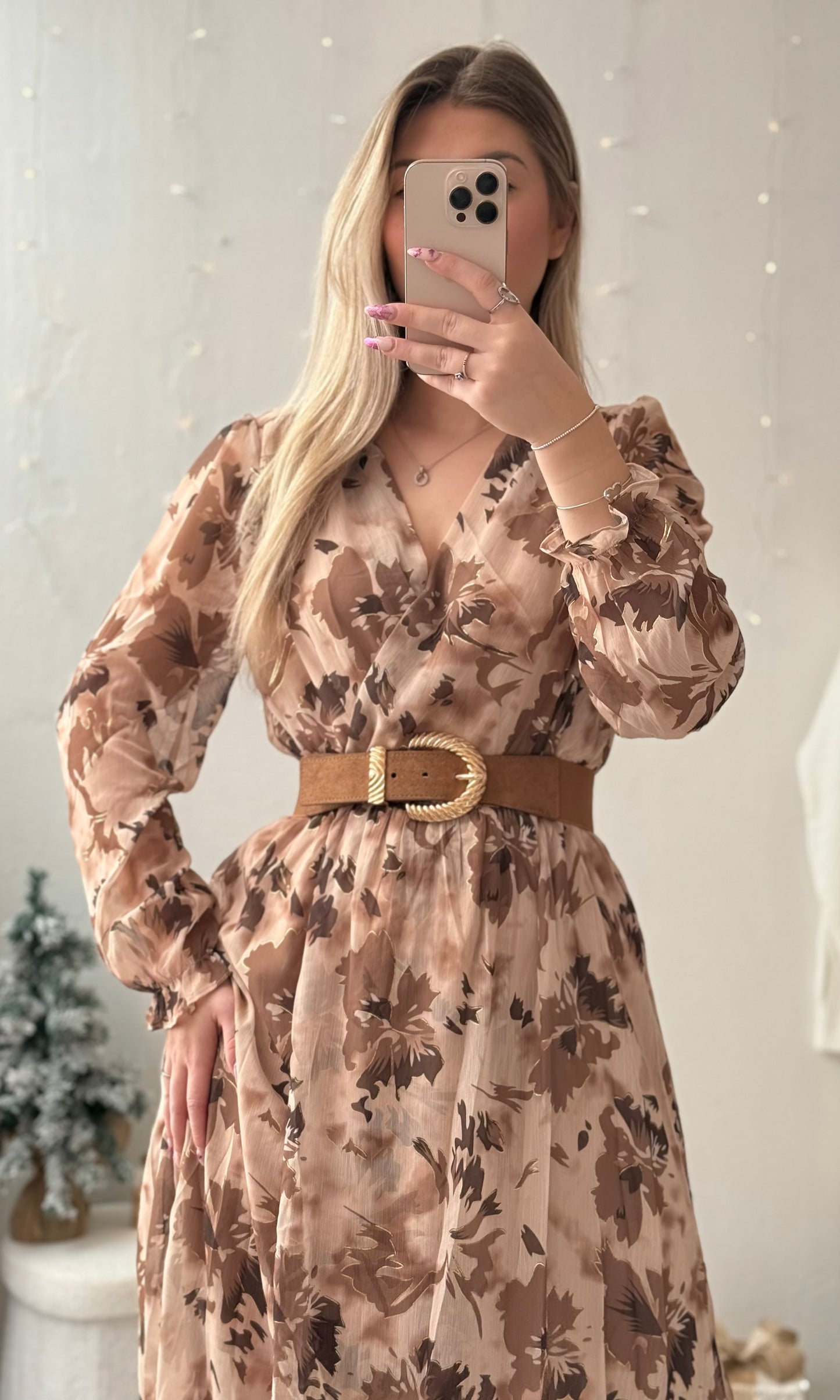 (CURVES) Robe longue beige LATTE