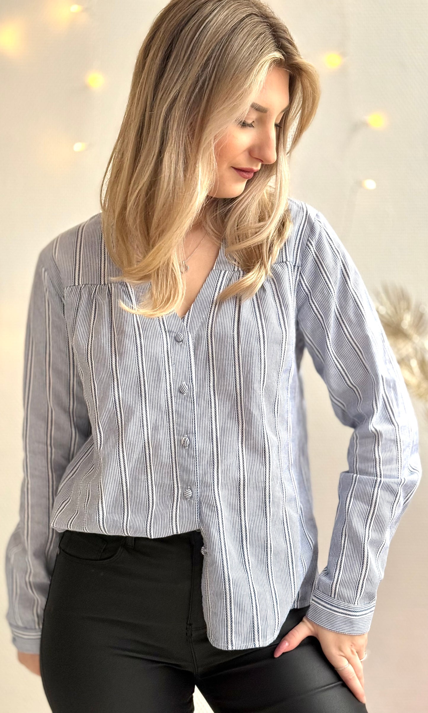 (CURVES) Blouse bleue rayée ARIZONA