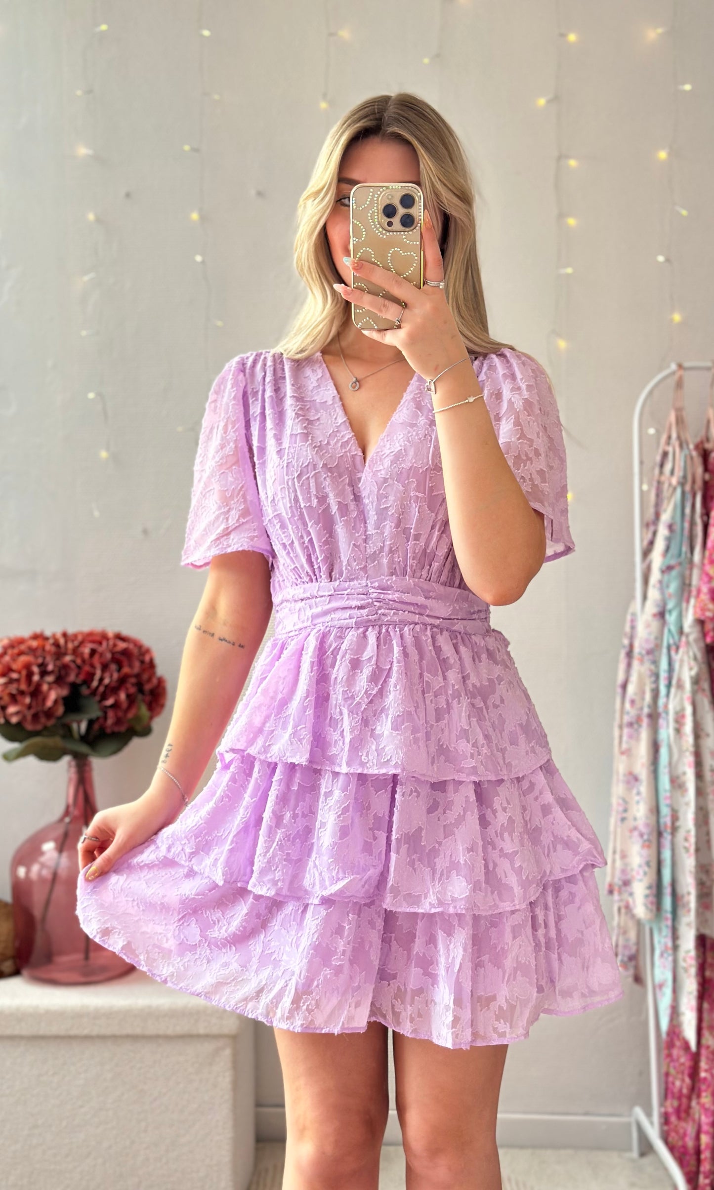 Robe en dentelle lilas LYNN