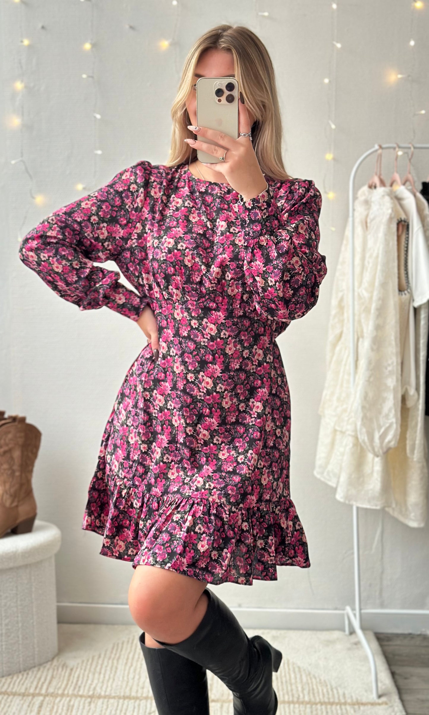 Robe rose et noire LOVELY