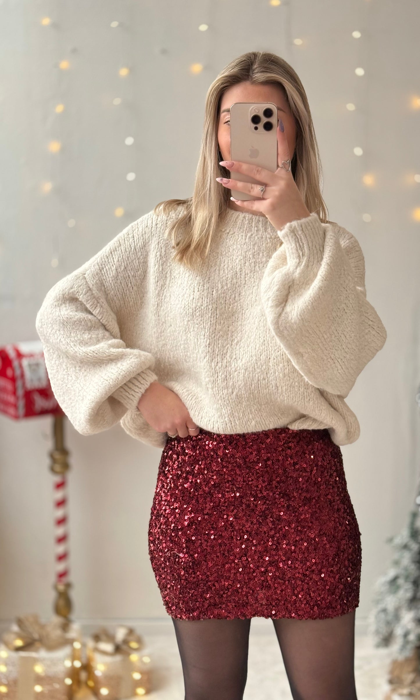 Jupe sequins bordeaux CHRISTMAS