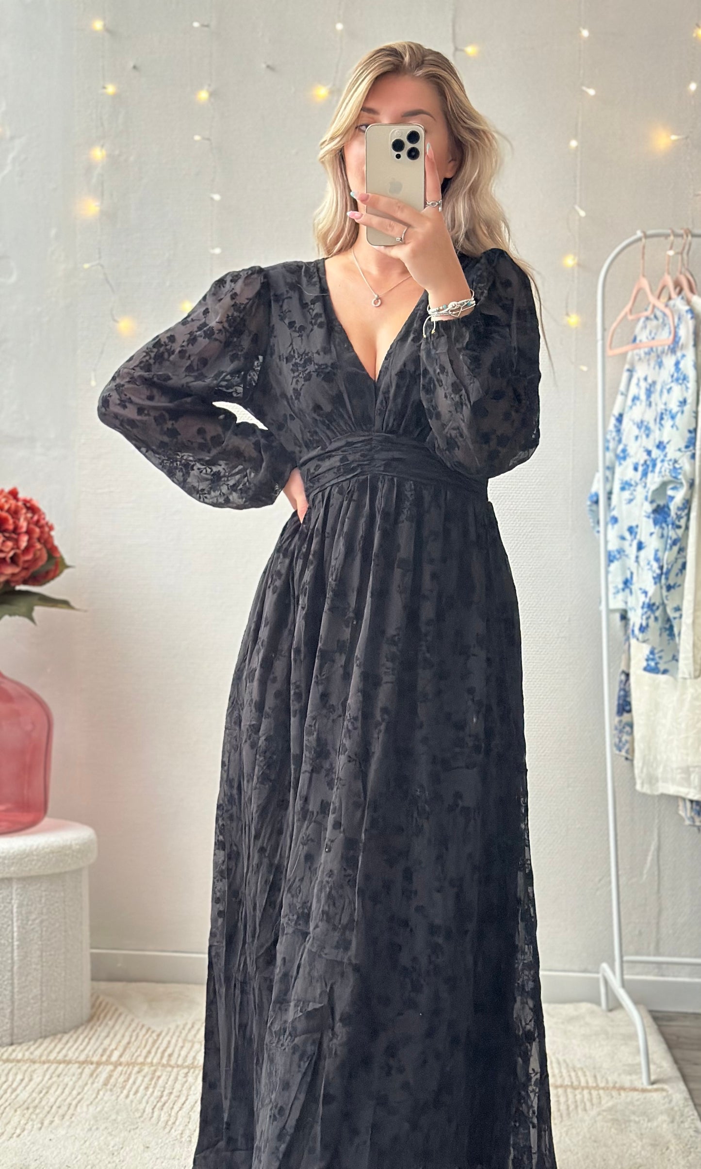 Robe longue noire MERCREDI