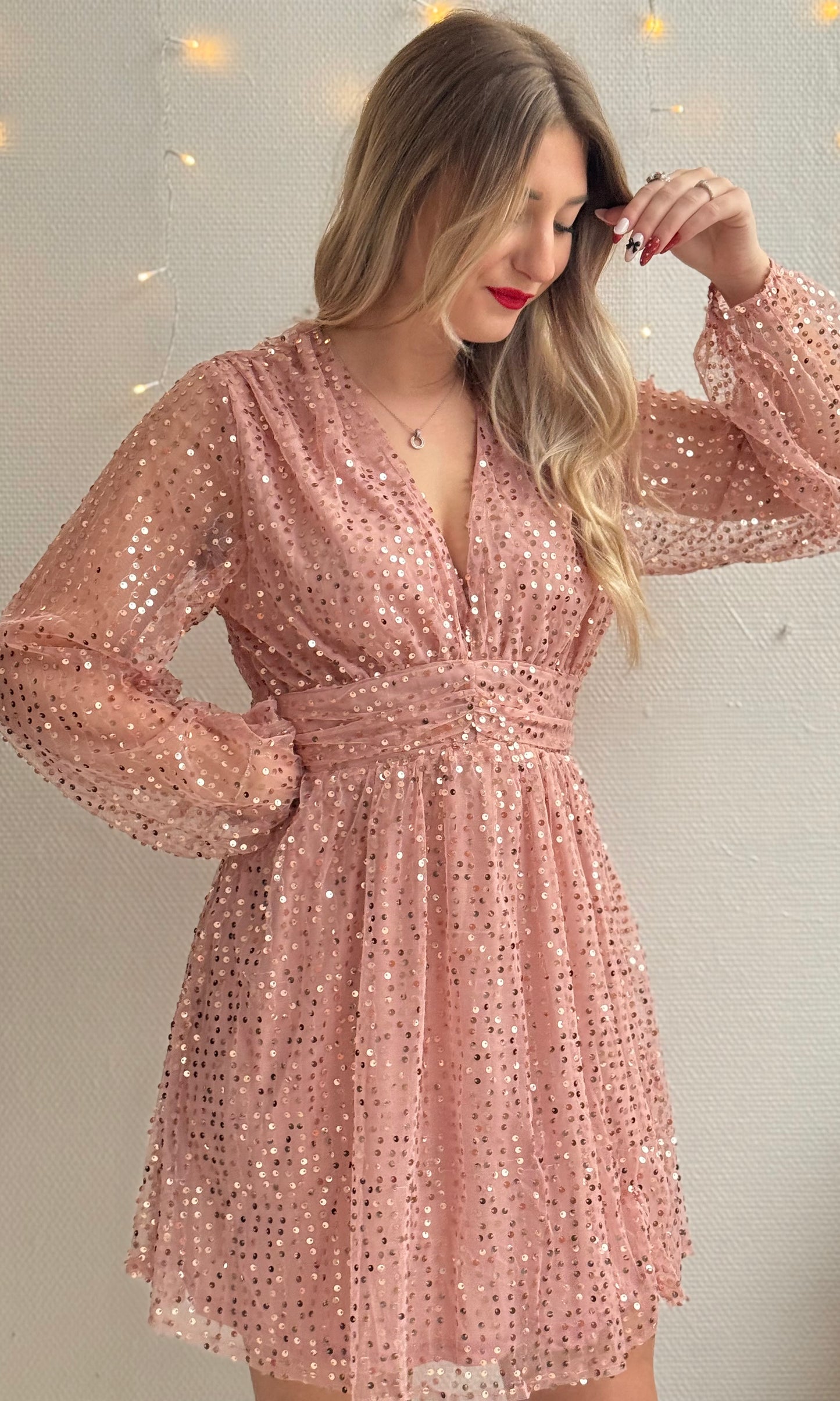 Robe rose sequins CANDY