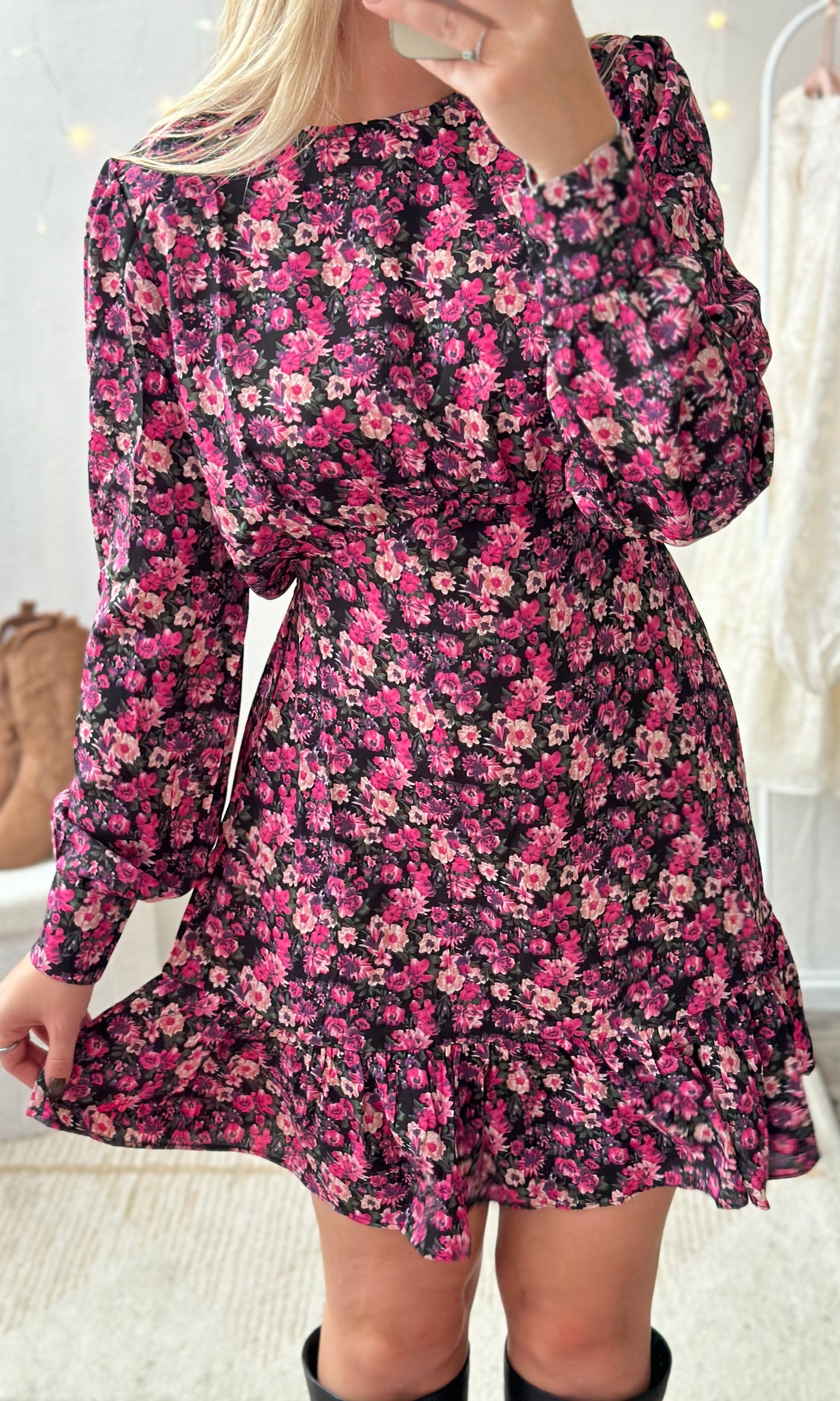 Robe rose et noire LOVELY