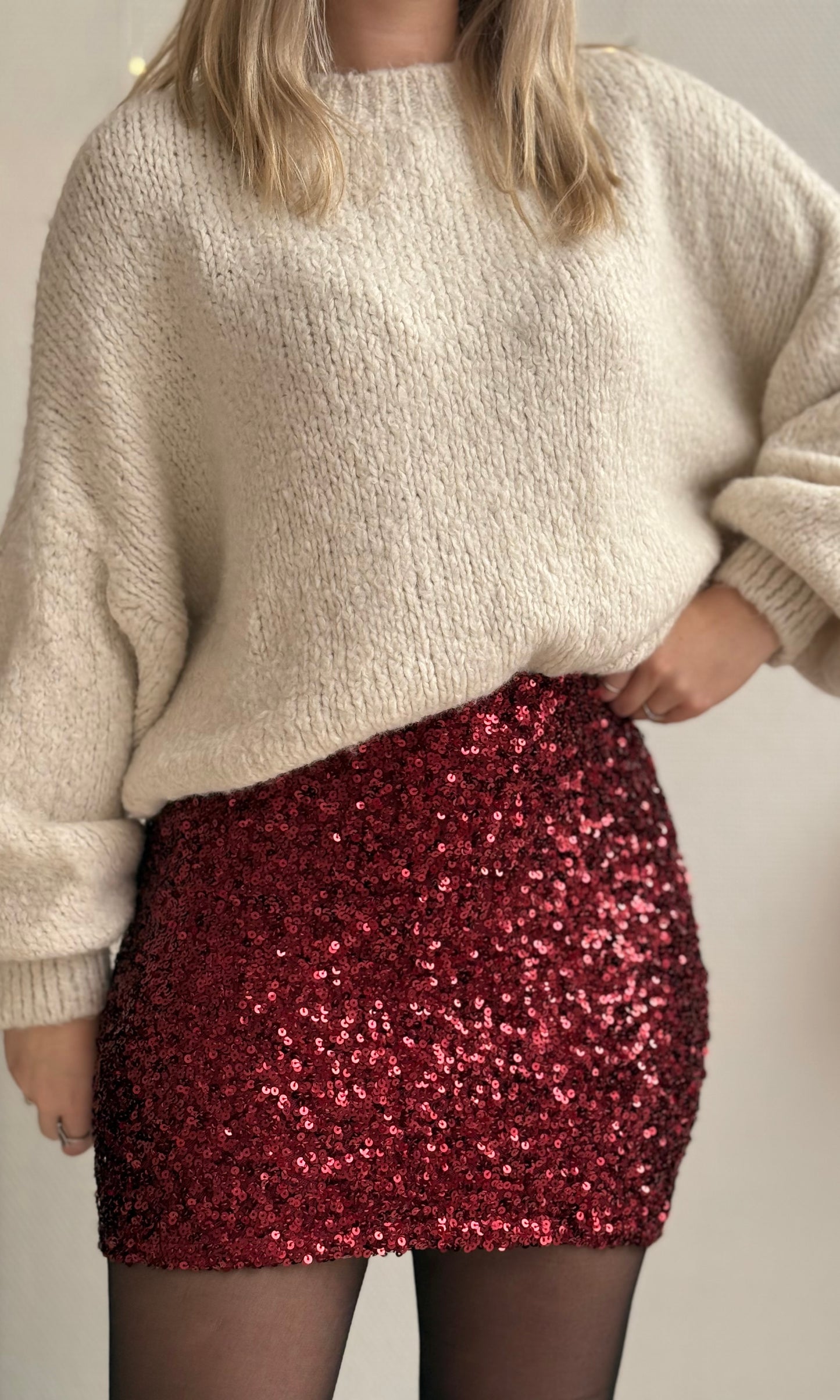 Jupe sequins bordeaux CHRISTMAS