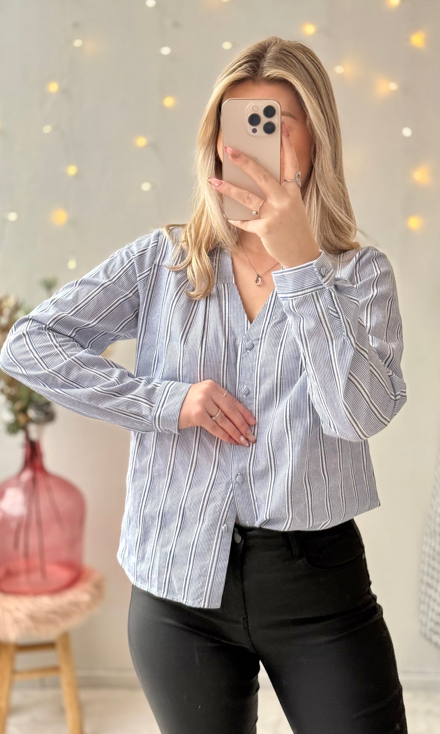 (CURVES) Blouse bleue rayée ARIZONA