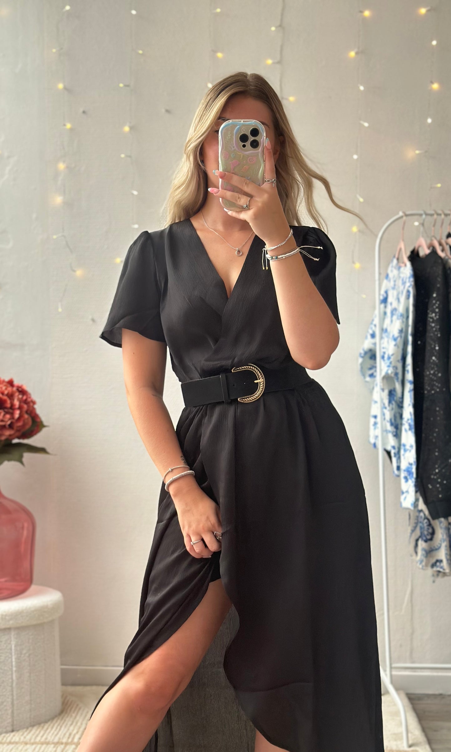 Robe longue satinée LILY