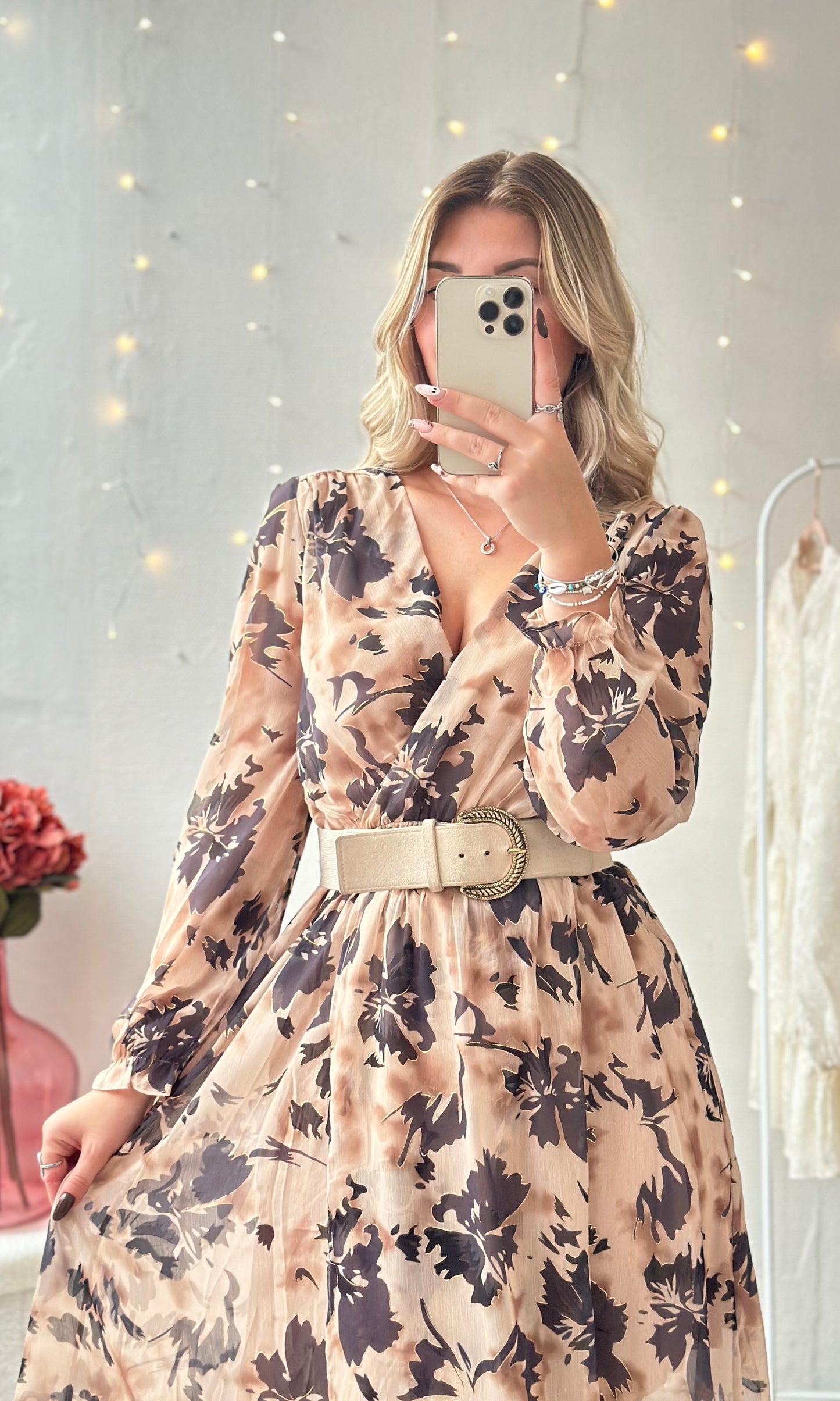 (CURVES) Robe longue beige LATTE