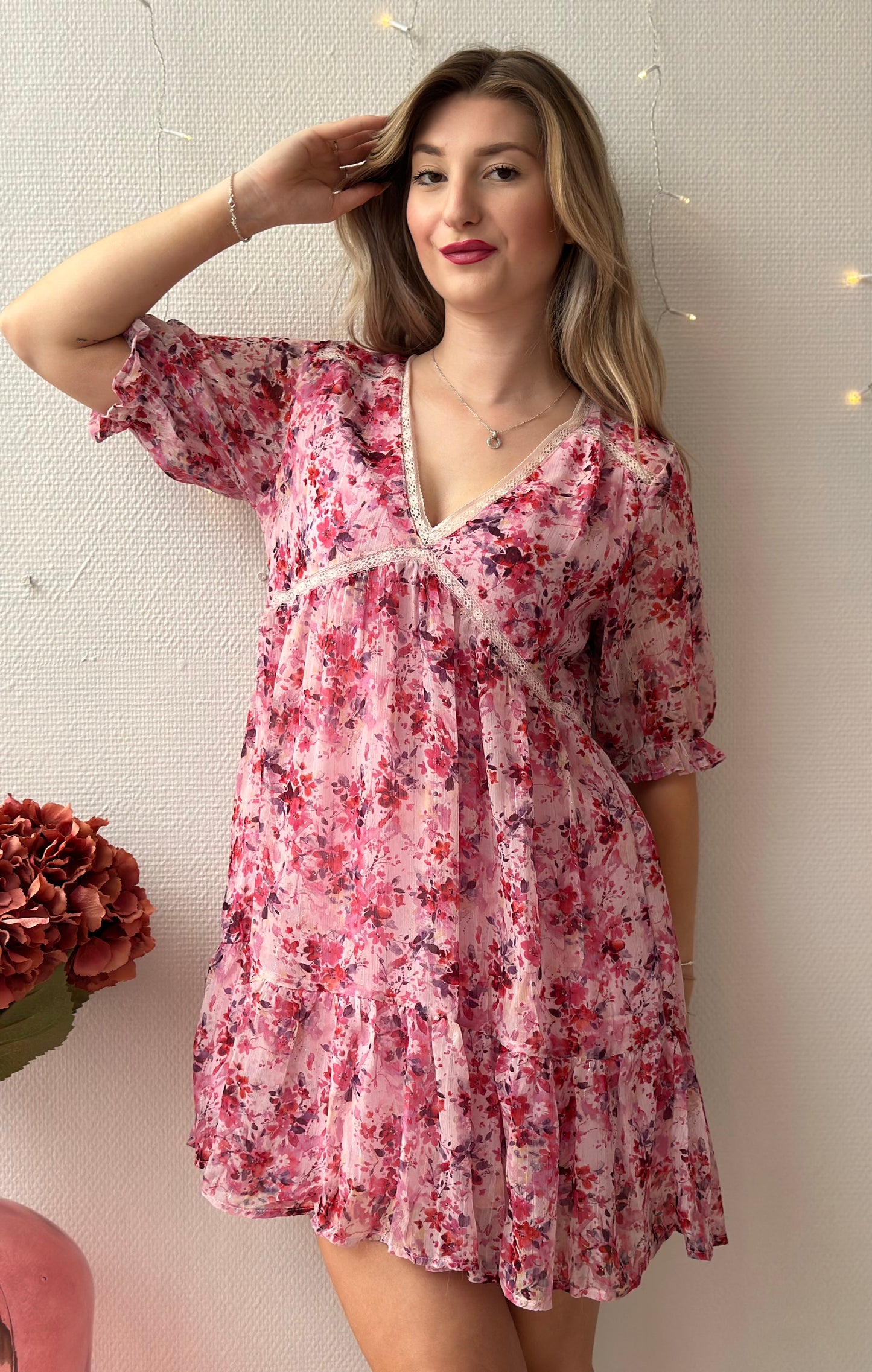 Robe rose et violette EMILIANA