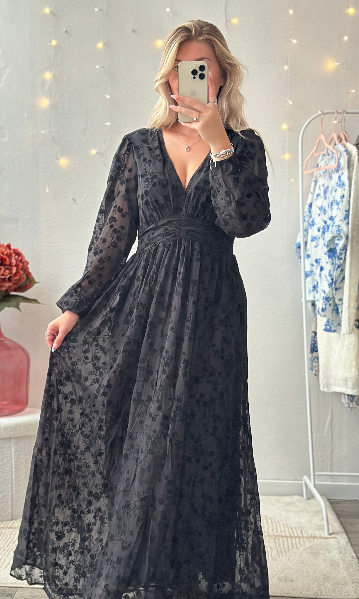 Robe longue noire MERCREDI