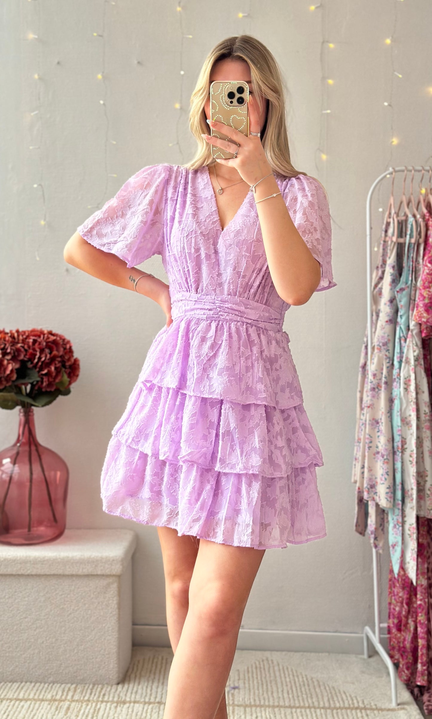 Robe en dentelle lilas LYNN