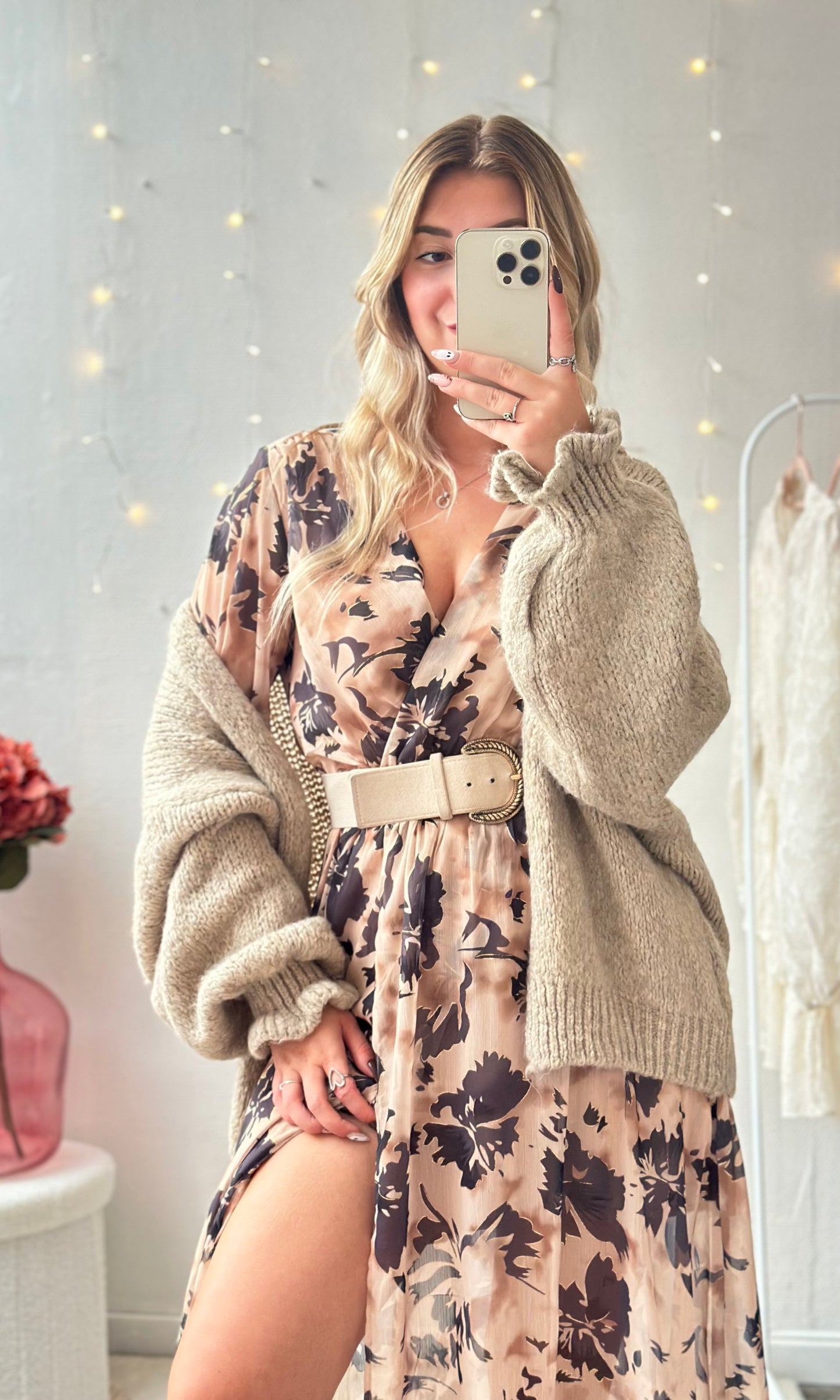 Robe longue beige LATTE